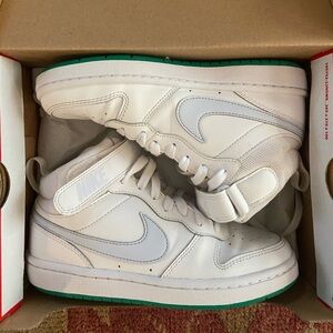 Nike Court Borough Mid 2 (GS) White and green and Gray Sneakers